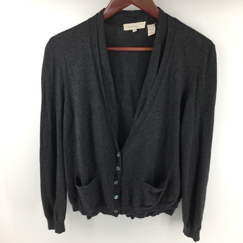 Inhabit Gray Button Down Cardigan